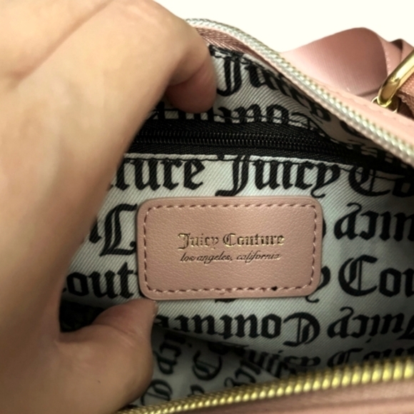 Juicy Couture NEW Light Pink Monogram Crescent Shape Thick Strap Pochette Purse - Picture 4 of 6